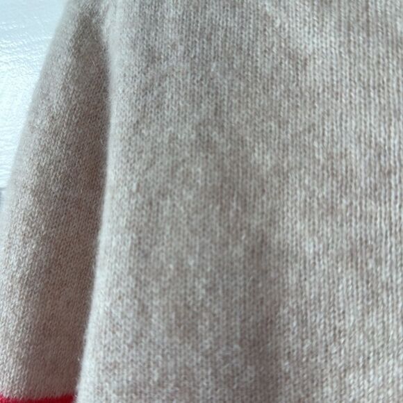 CHARTER CLUB 100% CASHMERE BEIGE TAN OATMEAL CAMEL CORAL V-NECK SWEATER MEDIUM - Picture 8 of 11